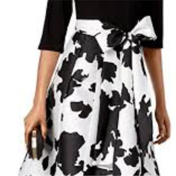 R & M Richards Collection Hi - Lo Black and White Dress - Picture 4 of 9